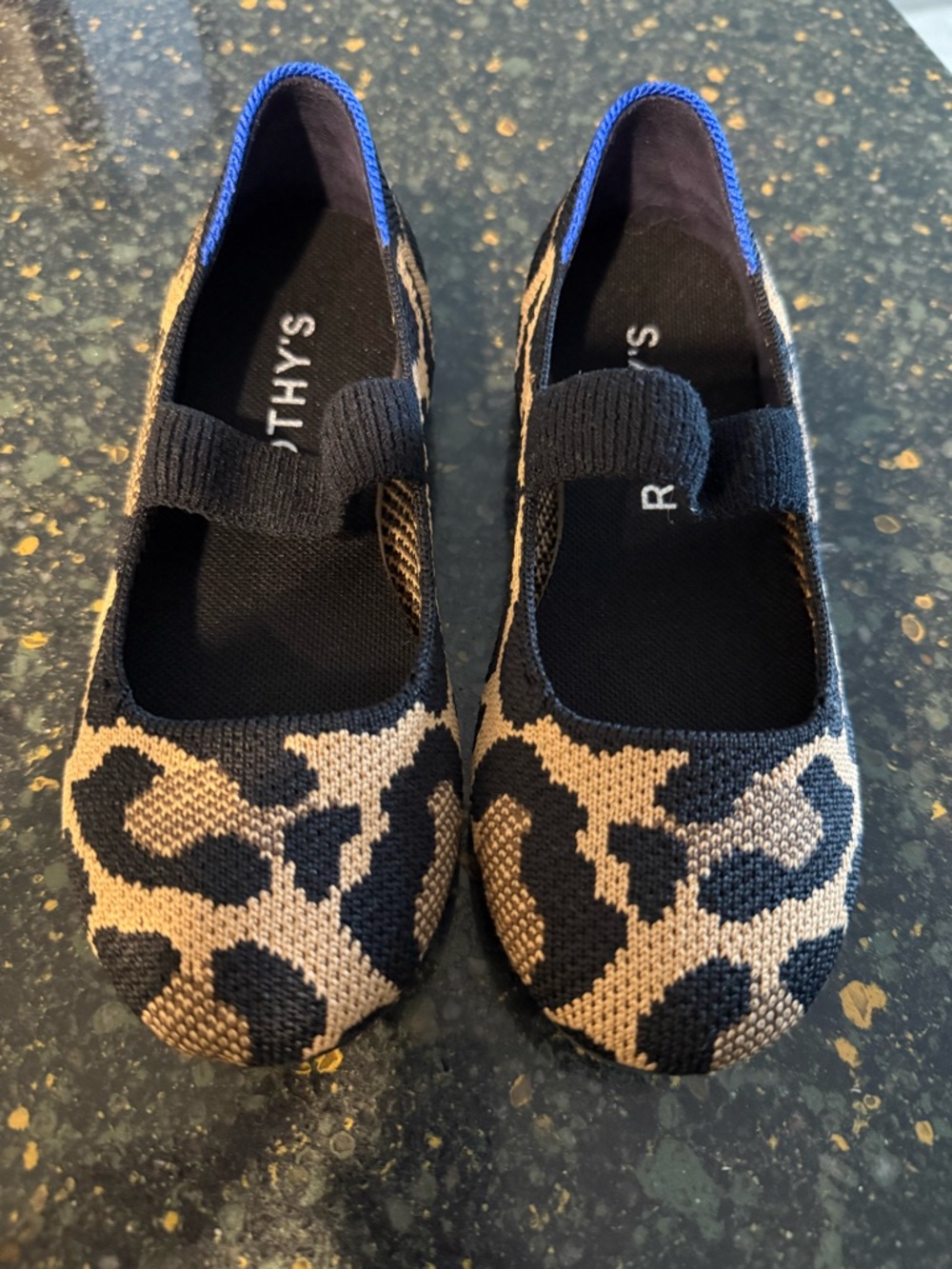 Rothy’s Kids Leopard Print Mary Jane Flats Size 12